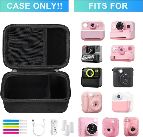 Vista 2 de BOVKE Estuche de transporte compatible con MINIBEAR Cámara Digital Instantánea Selfie Video Cámara Videocámara Bolsa de Almacenamiento con Espacio