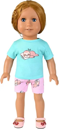 Vista 6 de CHILDRENSTAR Pijamas de verano a juego para niñas y muñecas, conjunto de pijamas de manga corta