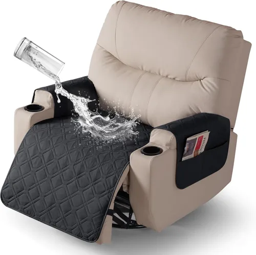 Vista 23 de VANSOFY - Fundas de asiento 100% impermeables para sillas reclinables, color azul, 22 pulgadas Azuree