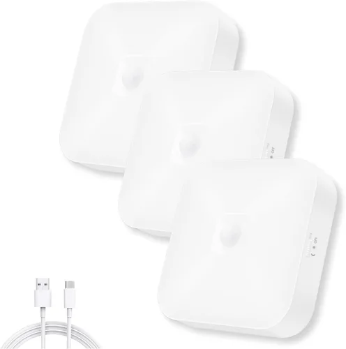 Vista 10 de Luz de techo recargable con sensor de movimiento WhitePoplar para interiores con control remoto, luz recargable con sensor de movimiento inalámbrica