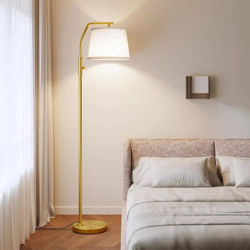 Vista 6 de SUNMORY Lámparas de pie para sala de estar, bombilla de 9W incluida, lámpara para dormitorio con cabezal ajustable, lámpara de pie con interruptor