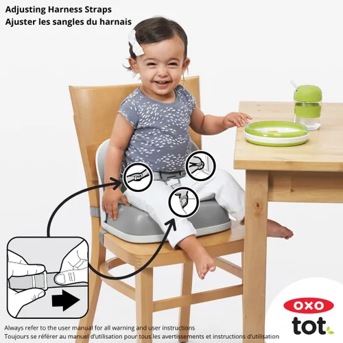 Vista 6 de Asiento elevador con correas para niños de Oxo Tot , Gris