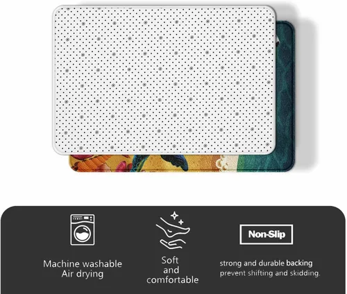 Vista 6 de Feelyou Tapete de baño antideslizante con estampado plateado con purpurina (sin purpurina), color gris, lanudo y absorbente, para piso de diamante
