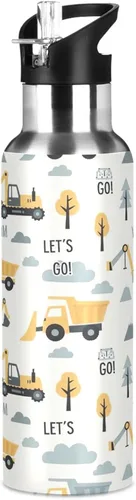 Vista 8 de Construction Vehicles Insulated Water Bottle 20 Oz Leakproof Water Bottles, BPA-Free Sport Water Bottle