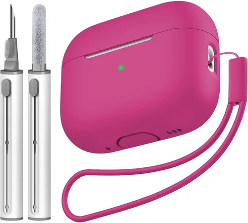 Vista 33 de Compatible con Airpods Pro 2 Case, Funda Protectora de Piel de Silicona Suave con Kit de Limpieza y Cordón Compatible para AirPod Pro de 2ª