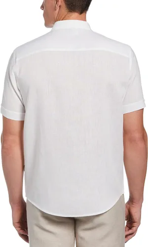 Vista 2 de Cubavera Camisa corta de mezcla de lino con un bolsillo para hombre