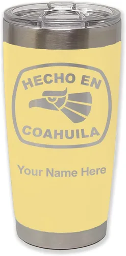 Vista 14 de LaserGram Vaso aislado al vacío de 20 onzas, hecho en coahuila, grabado personalizado incluido (negro) Engraved Gift, Vacuum Insulated Stainless