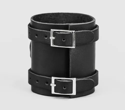 Vista 7 de Correa ancha de cuero compatible con Apple Watch de 1.496 in 1.575 in 1.614 in 1.654 in 1.732 in 1.772 in 1.811 in 1.929 in, hecho a mano UA 1715