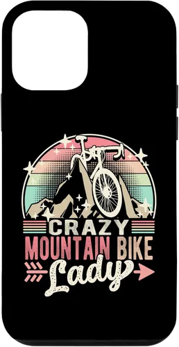 Vista 12 de iPhone 15 Crazy Mountain Bike Lady Cycling Biking Cyclist Biker Girl Case