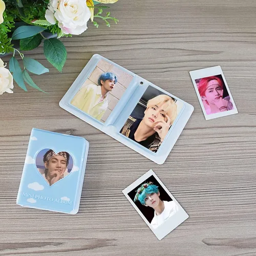 Vista 6 de Mini álbum de fotos de 3 pulgadas para cámara Fujifilm Instax, carpeta de tarjetas fotográficas Kpop, libro con soporte para tarjetas de visita, 40