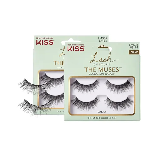 Vista 11 de KISS - Pestañas postizas de la colección Lash Couture The Muses, “Duquesa”, 16mm, negras, onduladas, hechas a mano, seda sintética refinada, banda