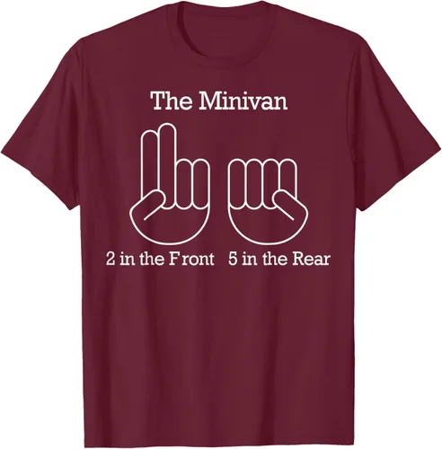 Vista 14 de The Minivan 2 In The Front 5 In The Rear Camiseta, Negro
