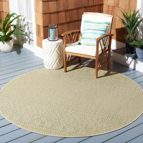 Vista 57 de SAFAVIEH Alfombra lavable para exteriores, colección Courtyard de 2.3 x 6.7 pies, beige y azul aguamarina, no desprende pelusa y es fácil