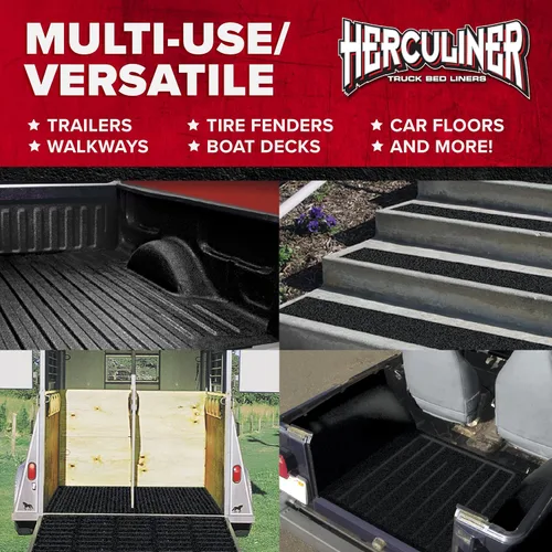 Vista 5 de HERCULINER HCL1B8 Kit de Revestimiento Roll-on para Caja de Camioneta, Negro, 1 Gal.