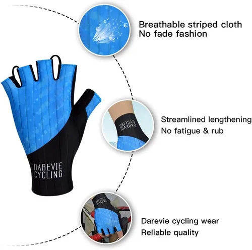 Vista 4 de Darevie Guantes de ciclismo de alta velocidad, guantes de ciclismo de medio dedo, guantes de ciclismo absorbentes de impacto, transpirables