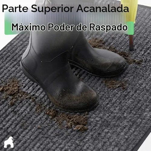 Vista 4 de Gorilla Grip - Tapete afelpado original de goma con perfil bajo, resistente, duradero, impermeable y fácil de limpiar para interior y exterior Gris