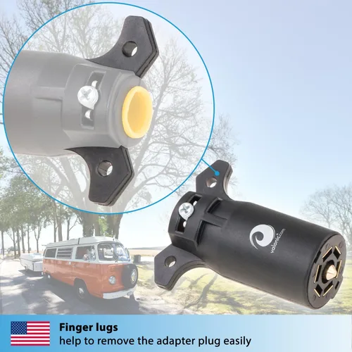 Vista 2 de valonic Enchufe de remolque de 7 vías - Remolque de 7 pines - Conector de arnés de cableado - para remolque de caravana, remolque de bicicleta