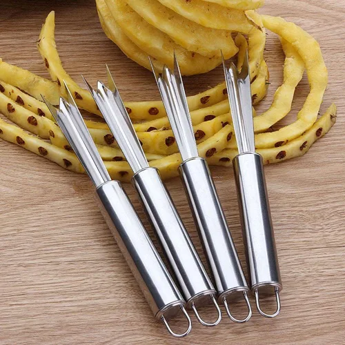 Vista 2 de Herramienta removedor de ojos de piña, clip multiusos, acero inoxidable en forma de V para fruta de cocina casera