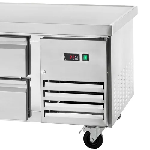 Vista 3 de Arctic Air ARCB72 74' Base refrigerada para chef con cuatro cajones, acero inoxidable, 115 V