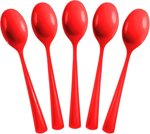 Vista 13 de Exquisite Cucharas de plástico negras, 50 piezas, cucharas negras, utensilios desechables, juego de cubiertos de plástico resistente