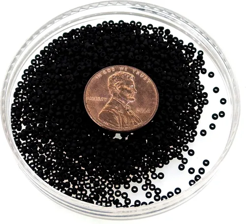 Vista 6 de Miyuki Cuentas de semillas redondas tamaño 15/0 0.29 oz negro mate