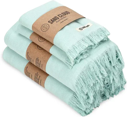 Vista 23 de Sand Cloud Toallas de baño turcas de 2 capas para baño, paquete de 2 Clásico - Gris