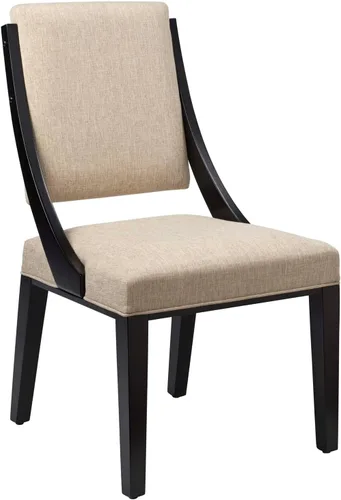 Vista 4 de Modway Cambridge - Juego de 2 sillas laterales de comedor tapizadas de tela color beige