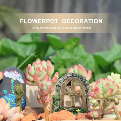 Vista 9 de Yardwe 5pcs Mini Patio Decoración Elementos Micro Jardín Ventana Decoración Niños y Niñas Decoración Creativa Set de Decoración Estilo Aleatorio