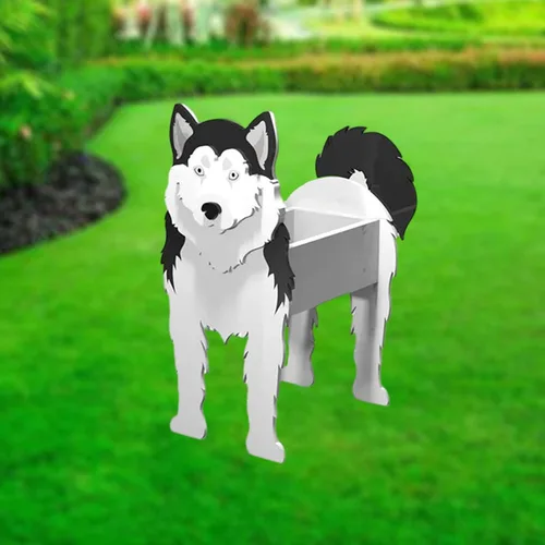 Vista 17 de XOOFMASS Lindas macetas de perro para plantas al aire libre, macetas de madera para perros, macetas en forma de perro, macetas para suculentas