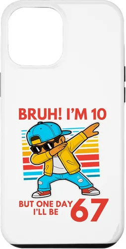Vista 26 de Bruh I'm 10 But One-Day I'll Be 67 Retro 10th Birthday Kids Case for iPhone 17