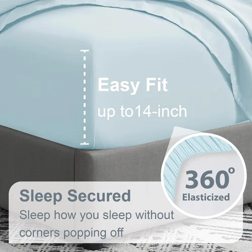 Vista 5 de Swift Home Juego de sábanas de microfibra Twin de 4 piezas (incluye 1 funda de almohada adicional), ultrasuave cepillado - extremadamente duradero