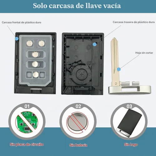 Vista 2 de Funda de repuesto para llavero de 5 botones para Cadillac CTS STS XTS SRX ATS ELR Coupe 2008-2013