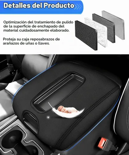 Vista 4 de Autorder Funda de consola central para Chevy Silverado/GMC Sierra 1500 2500 3500 2014-2018, accesorios funda para reposabrazos antiarañazos