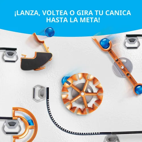 Vista 3 de National Geographic Magnetic Marble Run - Juego de construcción STEM de 75 piezas para niños y adultos con pista magnética, piezas de truco