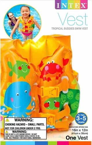 Vista 4 de Intex 1 paquete de chaleco de natación Tropical Buddies #59661EP Edades 3-5