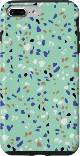 Vista 12 de Fun Vintage Green, Blue, White and Black Terrazzo Case for iPhone 16