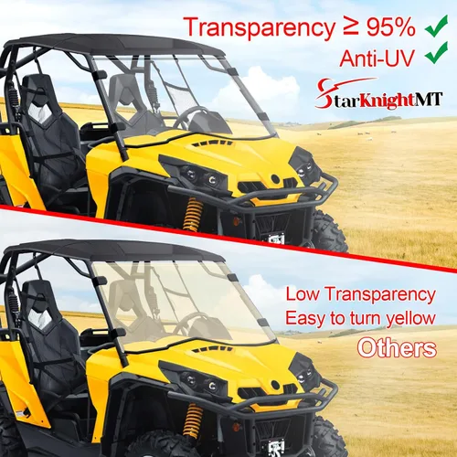 Vista 3 de StarknightMT Parabrisas completo Commander 2011-2020, parabrisas delantero UTV compatible con Can Am Commander 800 y Commander1000 2011 2012 2013