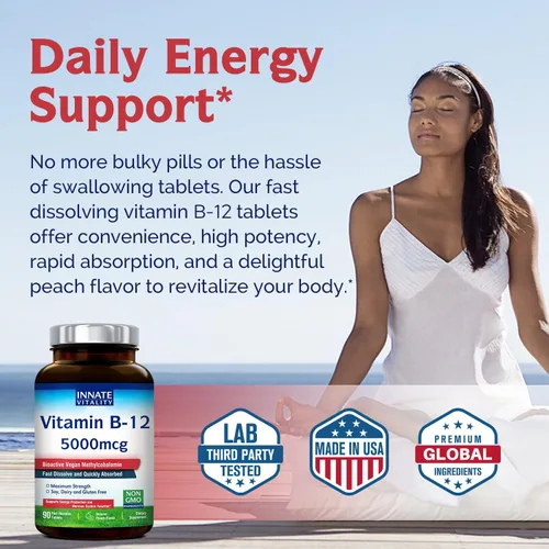 Vista 7 de Innate Vitality Paquete de glicinato de magnesio y vitamina B12, sin gluten y vegano, magnesio (120 cápsulas) y vitamina B12