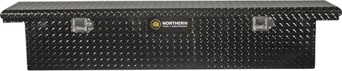 Vista 9 de Caja de herramientas para camioneta Northern Tool de perfil bajo, cruzada, con tapa única - Aluminio, negro brillante, cierres de paleta, 69