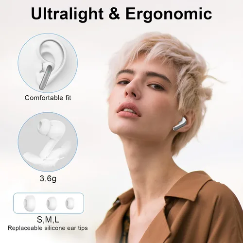 Vista 7 de Auriculares inalámbricos Samsung Bluetooth 5.3 para Samsung Galaxy S26 S25 Ultra/S24/S23/A17/A16/A56/LED con micrófono con cancelación de ruido