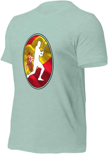 Vista 43 de Carlos Alcaraz Camiseta de manga corta unisex de algodón con diseño de bandera de España