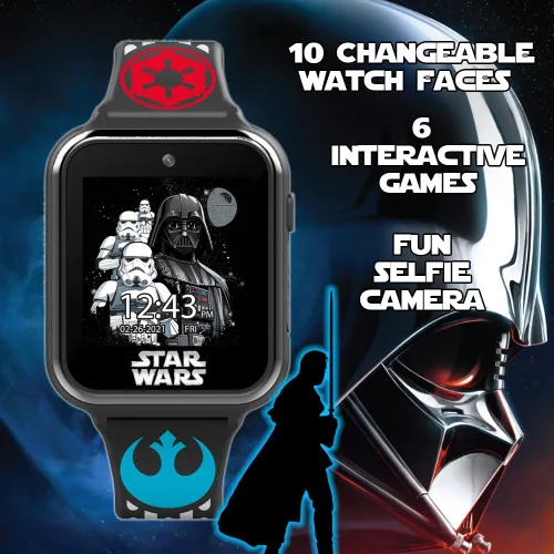 Vista 2 de Reloj inteligente interactivo con pantalla táctil de Star Wars (Modelo: STW4010AZ), Negro -, Moderno