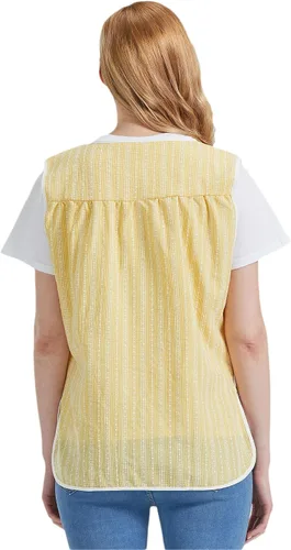 Vista 5 de Nanxson Delantales de Cobber para mujer con bolsillos delantal con botones para cocinar cocina chef CF3152