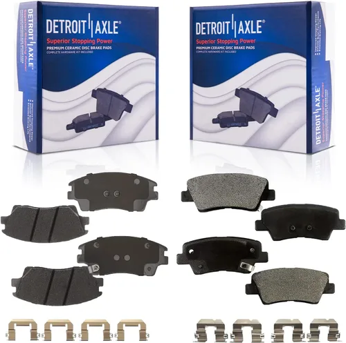 Vista 31 de Detroit Axle – Pinza de freno del lado del pasajero trasero + pastillas de freno de reemplazo para Silverado Sierra 1500 Tahoe Yukon Astro Deville