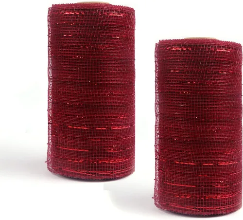 Vista 22 de YYCRAFT Paquete de 2 cintas de malla de polímero metálico de 6 pulgadas (total 20 yardas, verde manzana)