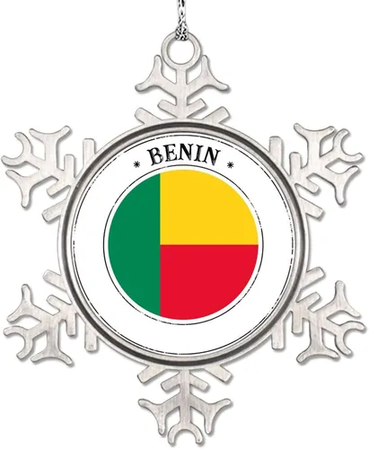 Vista 16 de Adorno de copo de nieve con bandera de Bolivia, adornos de árbol de Navidad, recuerdo de ciudad rural, adornos de Navidad personalizados 2022
