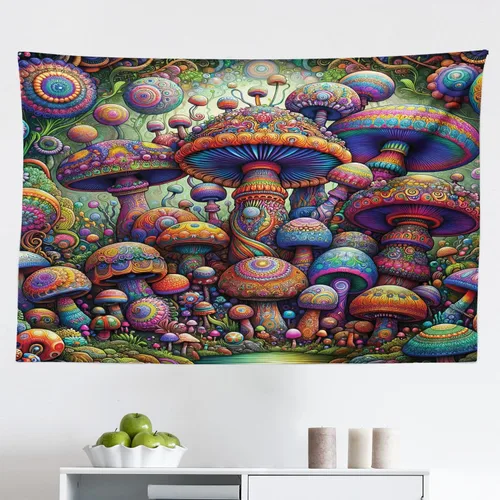 Vista 271 de Ambesonne Tapiz de arte afro, hombre negro fuerte con una corona de trazos impresión de pintura moderna, decoración de tela para colgar en la pared