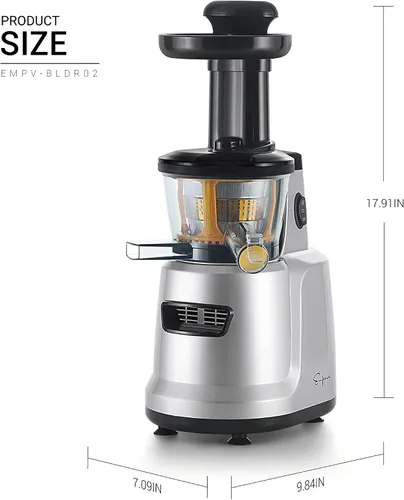 Vista 7 de Empava Masticar exprimidor lento 150W prensa fría Juicer Machine Función inversa Extractor de exprimidor de alto rendimiento de jugo para frutas