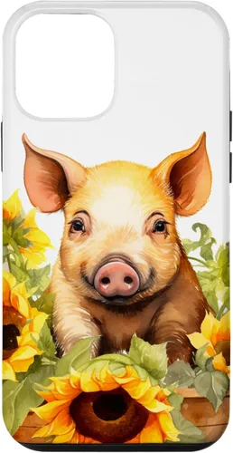 Vista 12 de Funda para iPhone 14 con diseño de animales de granja con girasoles