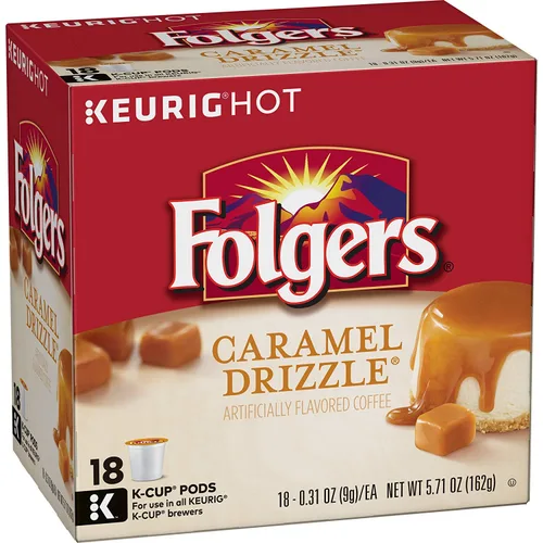 Vista 16 de Folgers Café con sabor artificial a caramelo mantecoso, cápsulas Keurig K-Cup, caja de 10
